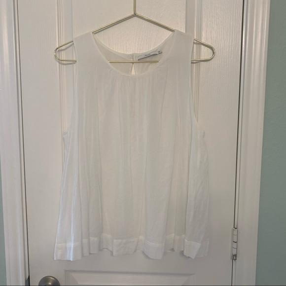 J brand Sleeveless Gathered Neck white Top - Picture 1 of 4